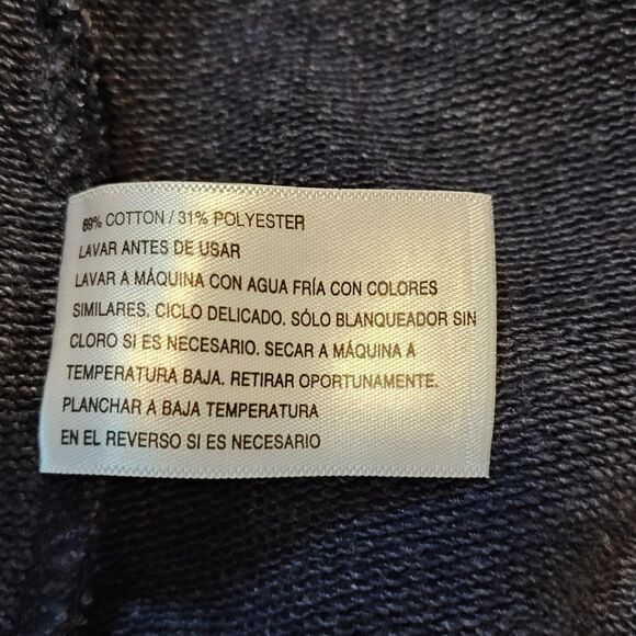 Evereve Sweatshirt Womens Medium Navy Beck Stripe Trim Rainbow Sleeve Crewneck - Picture 10 of 12